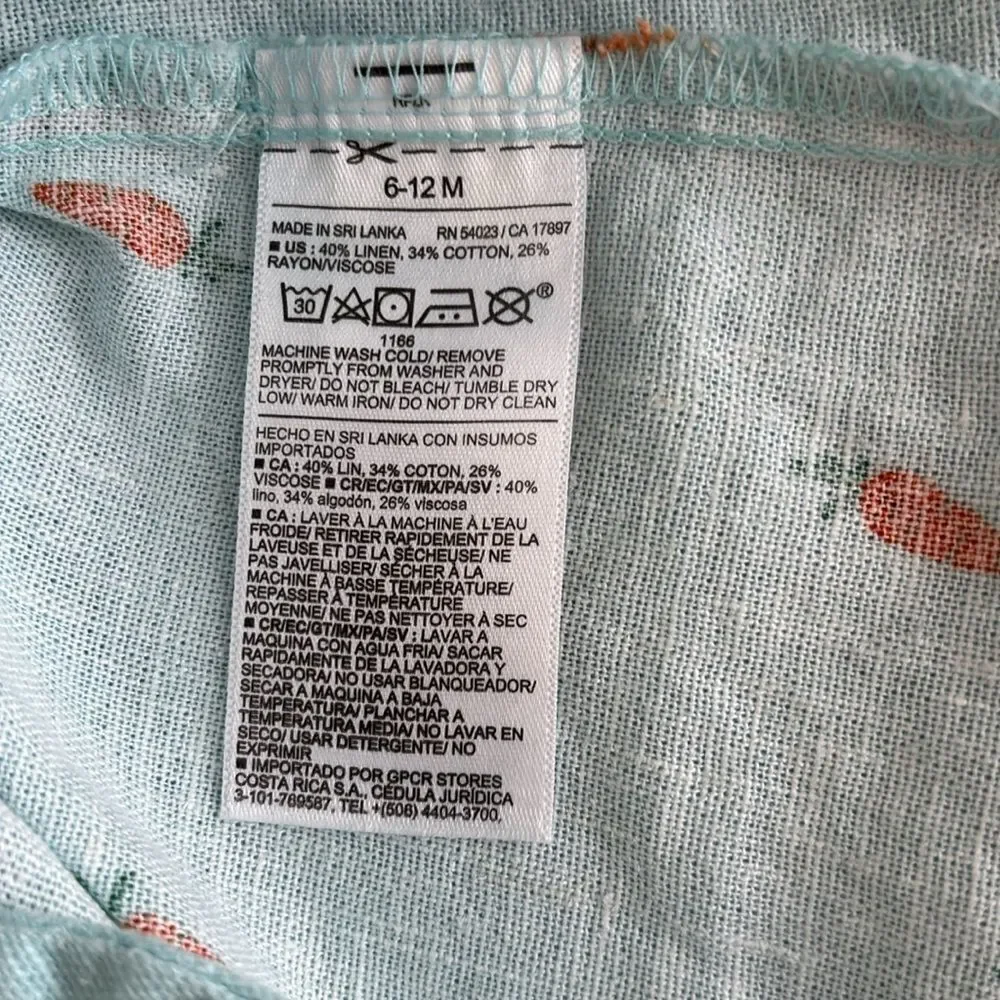 Old Navy Baby Short Sleeve Linen Blend Henley One Piece